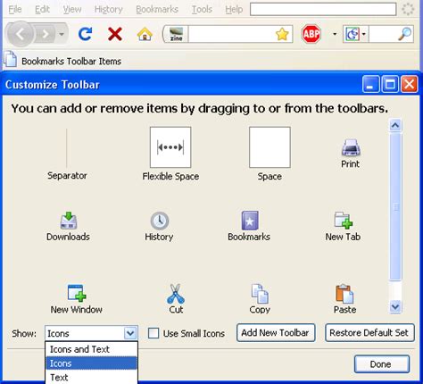 Toolbar Customization Mozillazine Knowledge Base