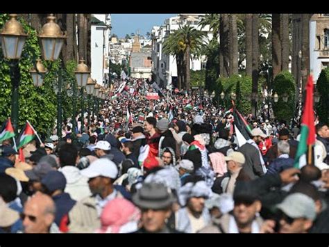 Des Milliers De Marocains Marchent En Soutien Aux Palestiniens De Gaza