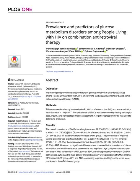 Pdf Prevalence And Predictors Of Glucose Metabolism Disorders Among