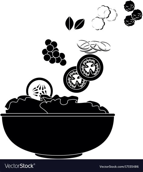 Salad bowl gourmet Royalty Free Vector Image - VectorStock