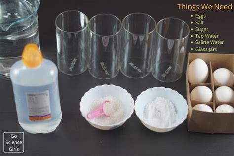 Floating Egg Science Experiment Using Salt Sugar And Saline Water