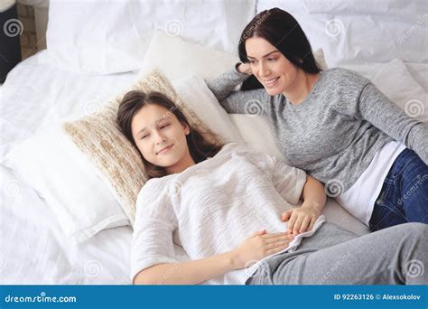 Beautiful Mother With Teenage Daughter Stock Photo Image Of