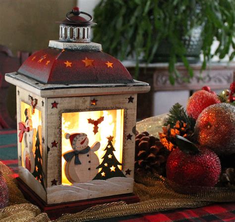 Holiday Snowman Candle Lantern Holiday Table Centerpieces Lanterns