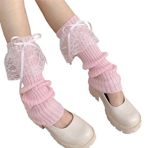 Juenawmiu Kawaii Leg Warmers Women Girls Knit Leg Warmers Y2k Harajuku