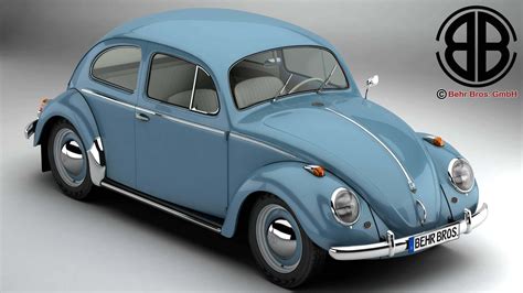 1963 Volkswagen Beetle 1200 Deluxe 3d Model