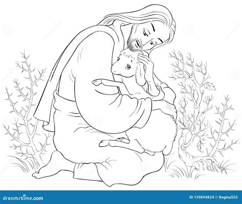 Lost Sheep Coloring Sheet Clipart