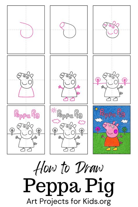 Learn How To Draw Peppa Pig With An Easy Step By Step Pdf Tutorial