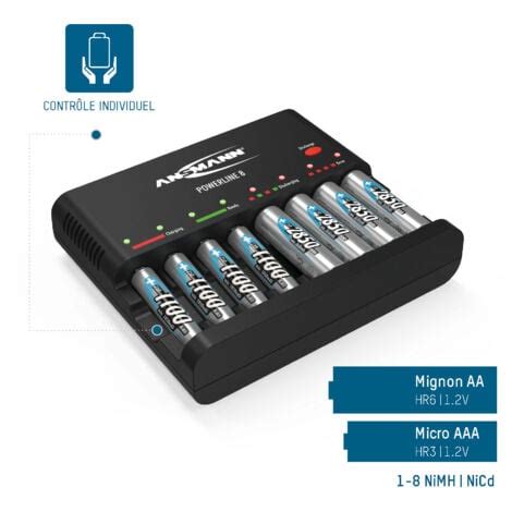 Ansmann Chargeur De Piles Pour X Piles Aa Aaa Nimh Charge D Charge