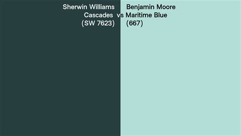 Sherwin Williams Cascades Sw 7623 Vs Benjamin Moore Maritime Blue