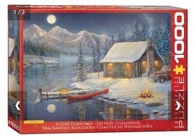 Eurographics Sam Timm A Cozy Christmas Cabin Snow 1000 Piece Jigsaw