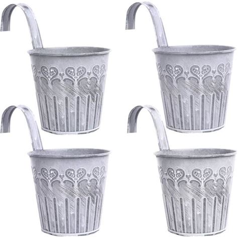 CITéTOILE 4 Pcs Pot de Fleur Suspendu en Metal Pot de Fleur avec