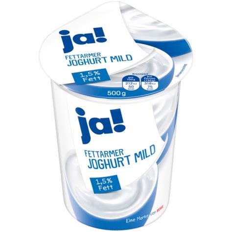 Ja Fettarmer Joghurt Mild Fett Von Rewe