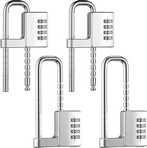 Gisafai 4 Pcs 4 Digit Combination Lock Code Cabinet Lock U Shaped Gym