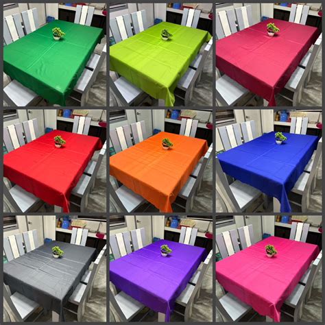 Plain Color Table Cloth Geena Fabric 4 Seater 6 Seater 8 Seater