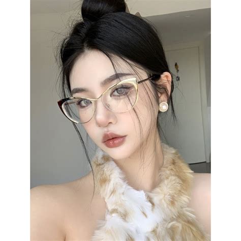 Kính kim loại mắt mèo douyin hot trend C79 Jolie eyewear Shopee Việt Nam