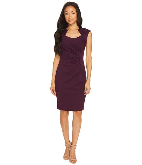 Calvin Klein Horseshoe Neck Sheath Dress In Purple Lyst