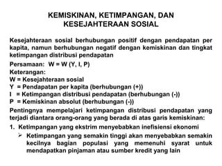 Kemiskinan Ketimpangan Dan Pembangunan Ppt