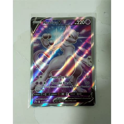 Pokemon Swsh229 Mewtwo V Full Art Promo Card Shopee Singapore