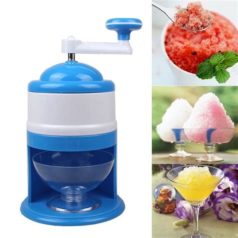 Portable Hand Crank Manual Ice Shaver Crusher Shredding Snow Cone Maker Machine