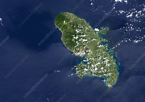 Martinique volcano, satellite image - Stock Image - E380/0694 - Science ...