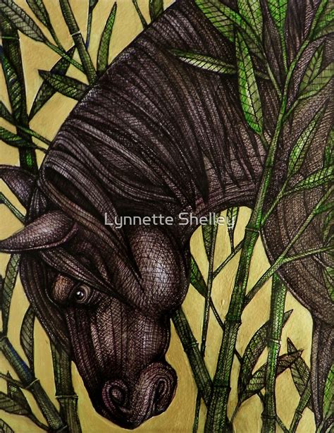 "Horse in Bamboo" by Lynnette Shelley | Redbubble