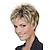 Short Dark Brown Mixed Blonde Highlight Pixie Cut Wigs With Bangs