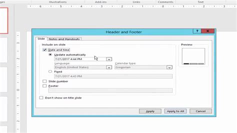 How To Add Date And Time In Microsoft Powerpoint Slide 2017 Youtube