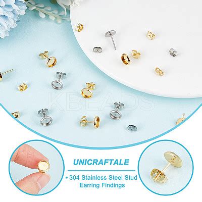 Wholesale Unicraftale Stainless Steel Stud Earring Findings