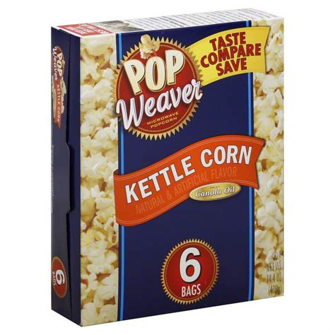 Pop Weaver Kettle Corn Microwave Popcorn 1404 Oz 6 Ct