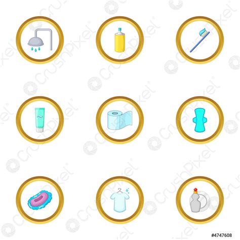 Personal Hygiene Icons Set Cartoon Style Stock Vector 4747608