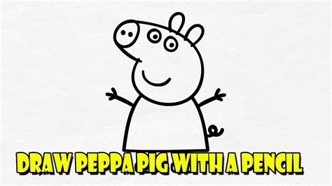 Draw Peppa pig with a pencil - YouTube