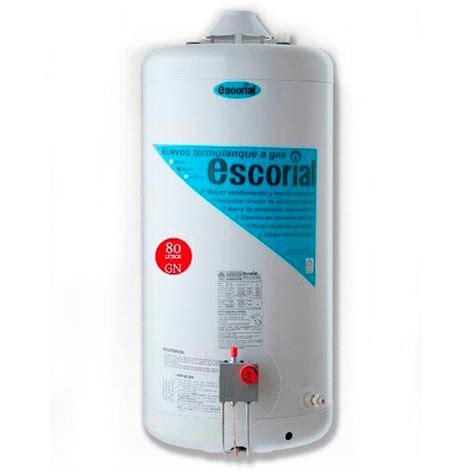 Termotanque Escorial 80 Litros Gas Natural Conexión Superior Mandy Hogar