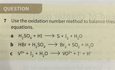 Balance The Following Equation By Oxidation Number Method C H O