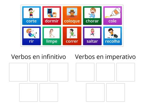 Verbos No Infinitivo E No Imperativo Ordenar Por Grupo