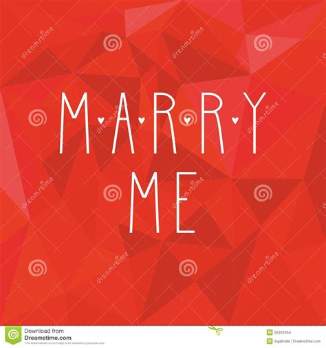 Marry Me Vector Card With On Red Wrapping Surface Background Stock