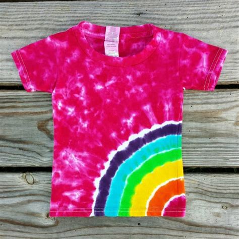 Girls Rainbow Tie Dye Shirt Kids Xs S M L Xl Girls Tie Dye Etsy