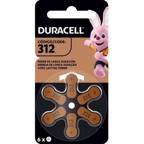 Pilha Bateria 312 PR 312 Duracell Para Aparelho Auditivo 6