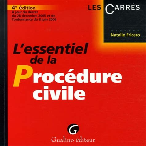 L essentiel de la Procédure civile Natalie Fricero Livres Furet