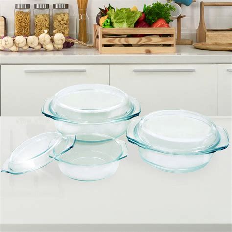 25 Off On 3 Piece Glass Casserole Set With Lids OneDayOnly