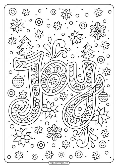 Printable Christmas Joy Coloring Pages