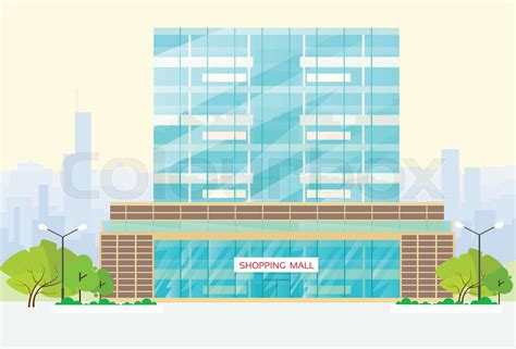 shopping mall building exterior vector | Stock vector | Colourbox