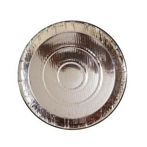 Plain Disposable Sliver Paper Plate 100GSM For Event And Party Supplies