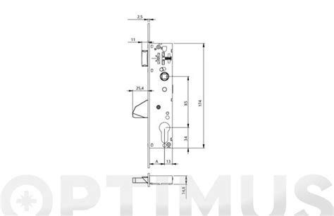 Cerradura Embutir Inox Serie 2210 Modelo 2219203 AI