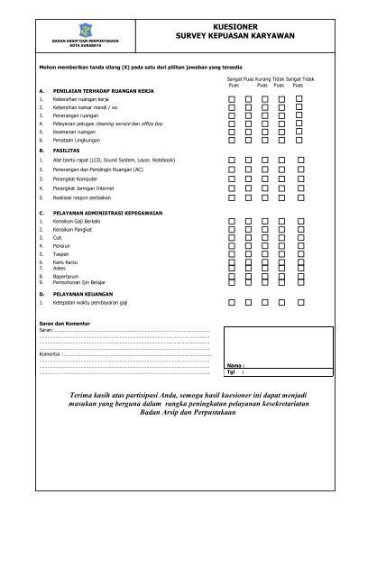 Detail Contoh Form Survey Koleksi Nomer