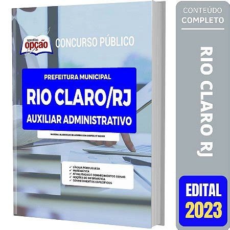 Apostila Prefeitura Rio Claro Rj Auxiliar Administrativo Solu O