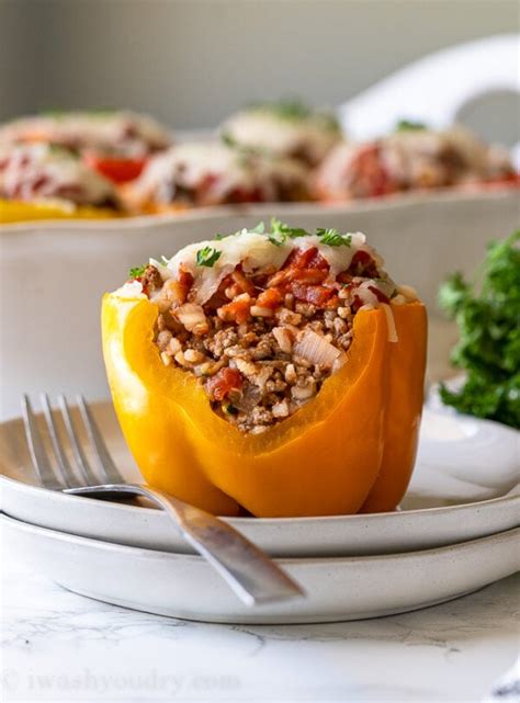 Easy Stuffed Peppers Recipe I Wash You Dry