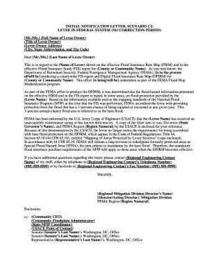 Fillable Online Fema Procedure Memorandum Initial Notification