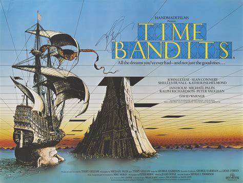 Time Bandits 1981 Poster British Signed By Terry Gilliam Original