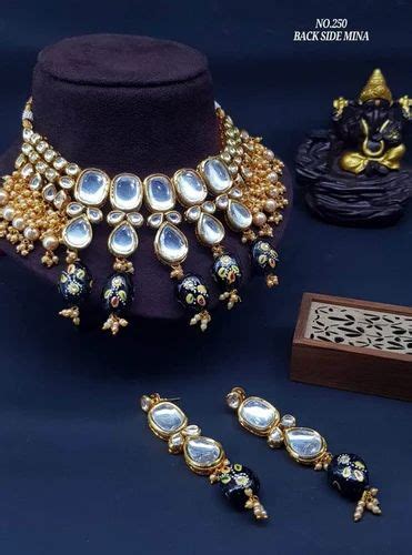 Zevar Kundan Pearls Beads Choker Necklace Set