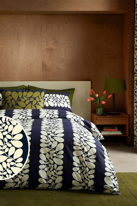 Buy Orla Kiely Space Blue 100 Cotton Sycamore Stripe Duvet Cover And